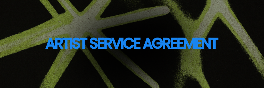Header banner for the Gigevate Artist Service Agreement showing the Gigevate neon green branding on a dark background