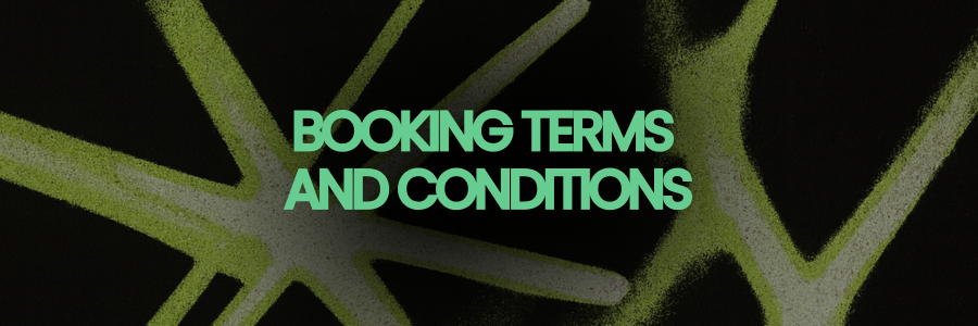 Header banner for the Gigevate Booking Terms and Conditions showing the Gigevate neon green branding on a dark background