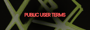 Header banner for the Gigevate Public User Terms showing neon green branding on a dark background